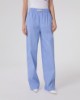 Pantalone Dritto Rigato In Cotone • Azzurro