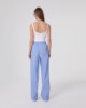 Pantalone Dritto Rigato In Cotone • Azzurro