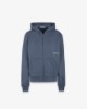 Felpa Cappuccio Basica Full Zip Con Marsupio • Grigio Venere