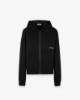 Felpa Cappuccio Basica Full Zip Con Marsupio • Nero