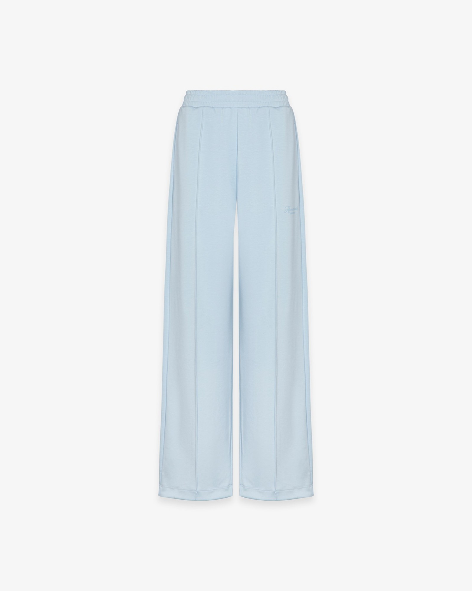 Pantalone In Viscosa Morbido Con Nervature Sul Davanti • Azzurro Pastello