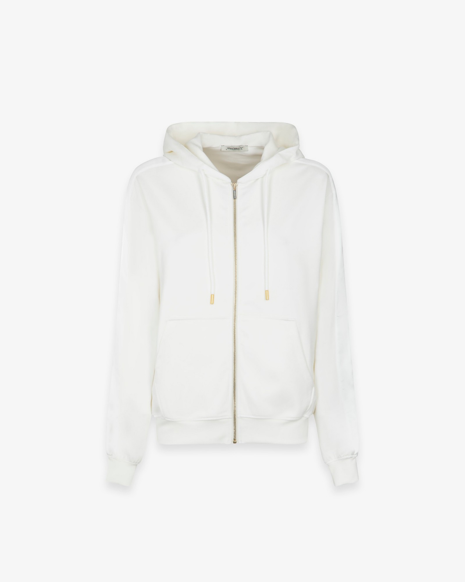 Felpa Cappuccio Basica In Viscosa Con Inserti N Raso • Off White