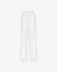 Pantalone Dritto Vita Alta In Viscosa Con Inserti In Raso • Off White