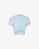 T-Shirt In Bielastico Con Arricciature Davanti • Azzurro Pastello