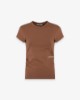T-Shirt In Bielastico Con Fianchi Arricciati • Moka