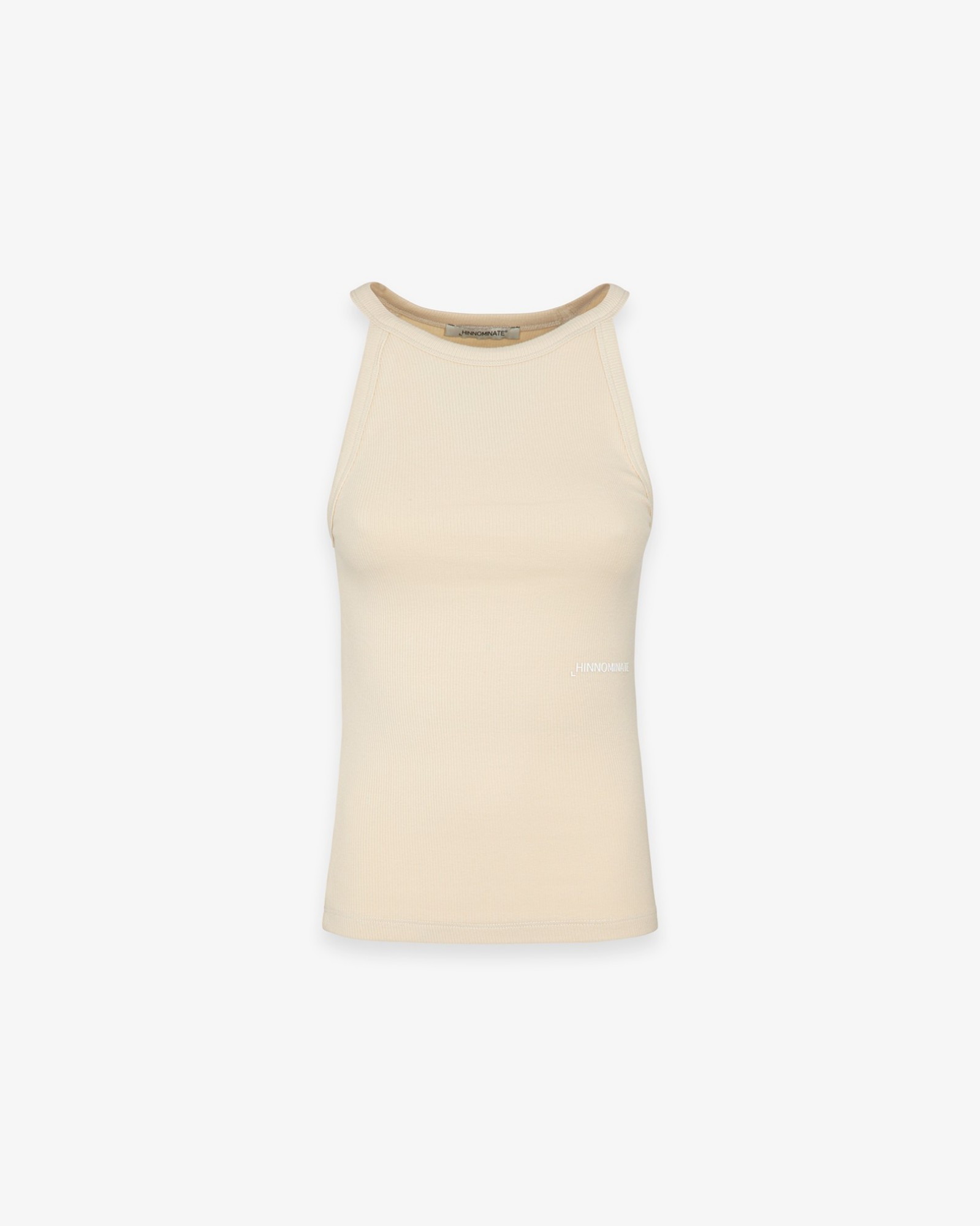 Top In Costina Con Scollo All'Americana • Beige