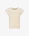 T-Shirt Mezza Manica In Costina • Beige
