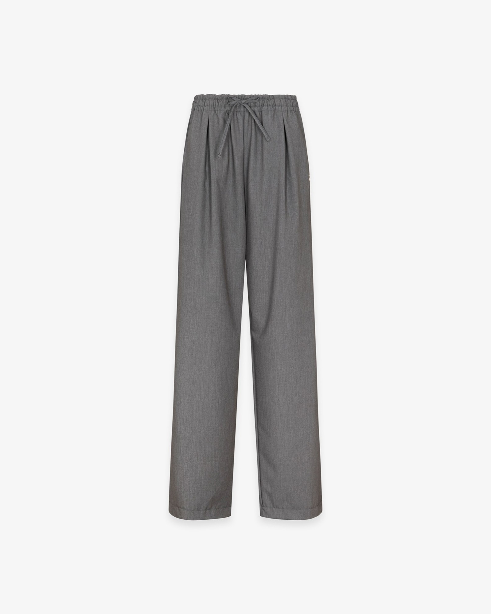Pantalone Dritto Con Pences Con Cinto Logato • Grigio Melange