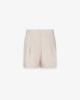 Shorts Con Risvolto E Pences • Beige