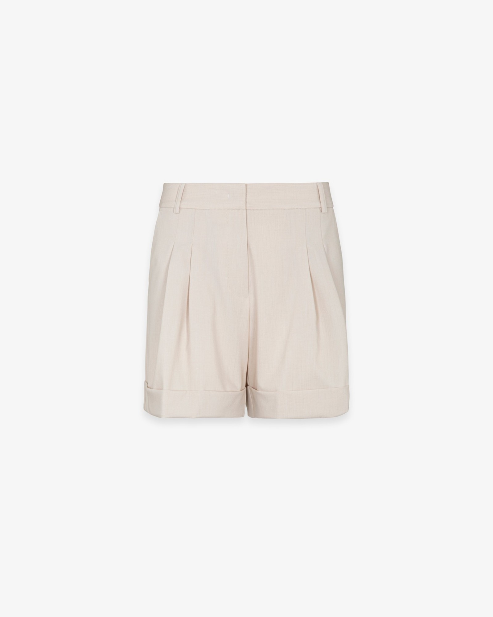 Shorts Con Risvolto E Pences • Beige