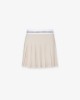 Gonna Corta A Pieghe Con Cinto Logato • Beige