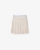 Gonna Corta A Pieghe Con Cinto Logato • Beige