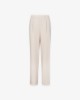 Pantalone Gessato Morbido Con Elastico E Boxer In Vita • Beige
