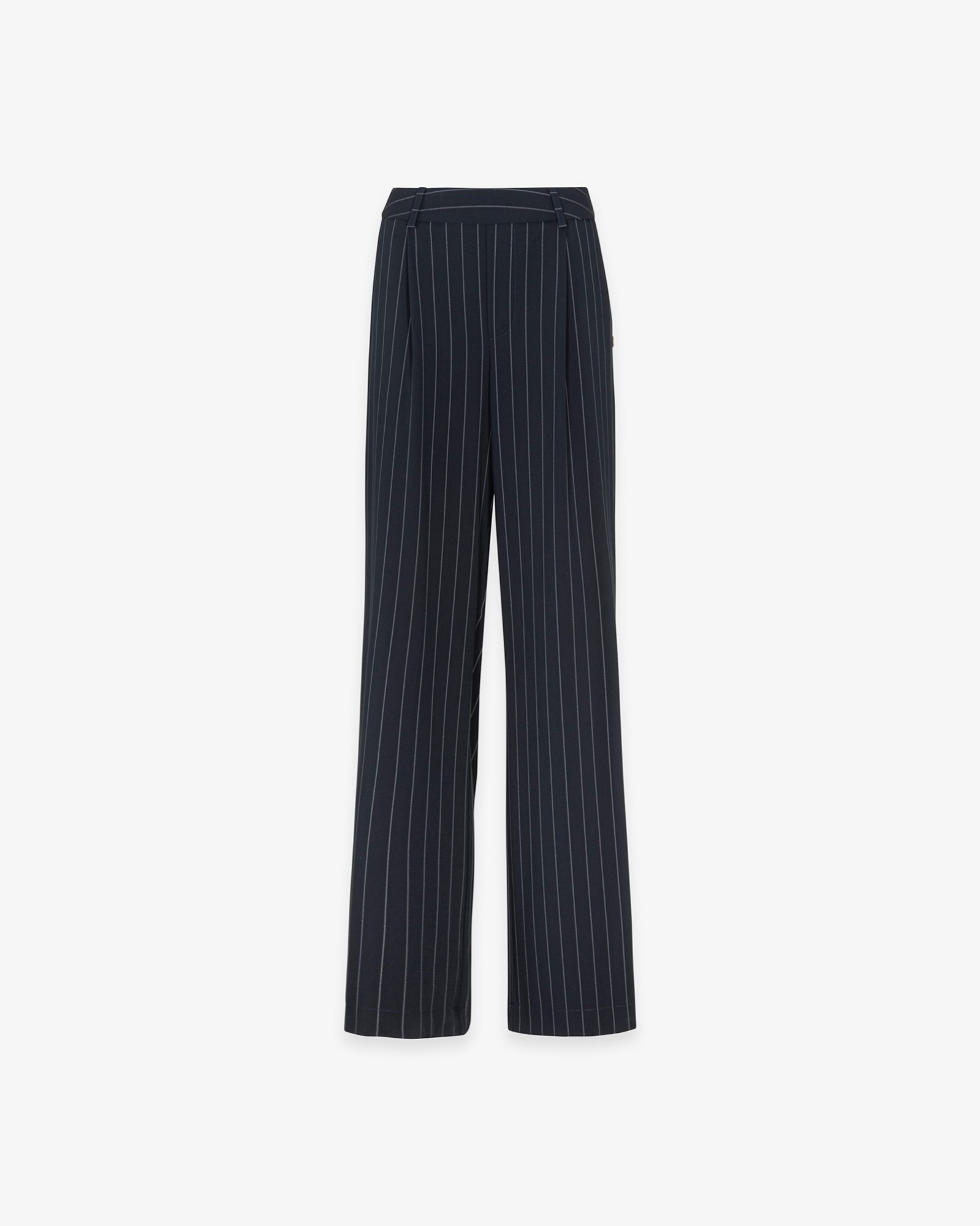 Pantalone Gessato Morbido Con Elastico E Boxer In Vita • Blu