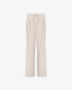Pantalone Gessato Over Con Pences E Coulisse • Beige