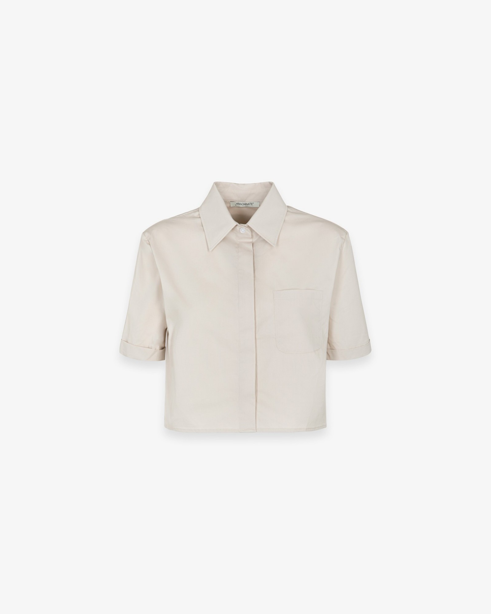 Camicia Corta In Cotone A Mezze Maniche • Beige