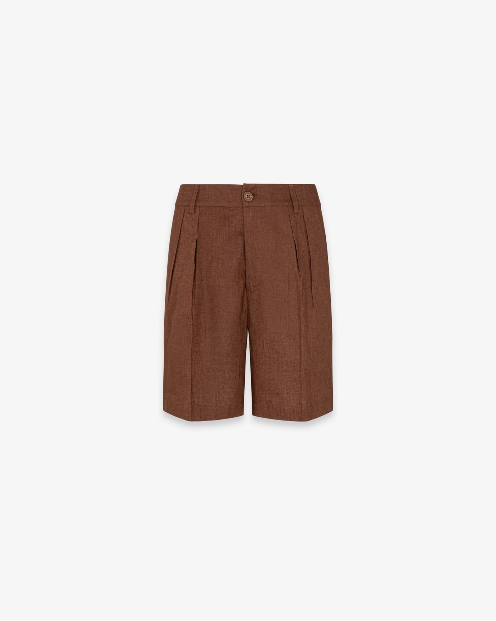 Bermuda Con Pences In Lino • Moka