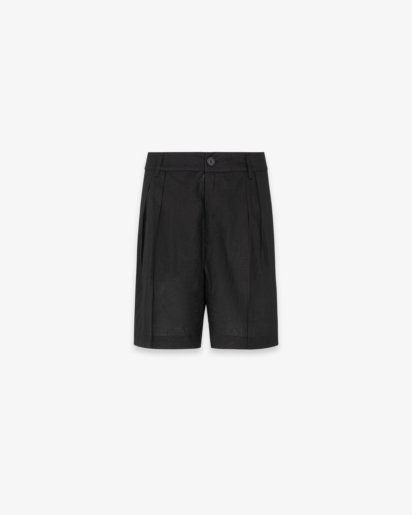 Bermuda Con Pences In Lino • Nero