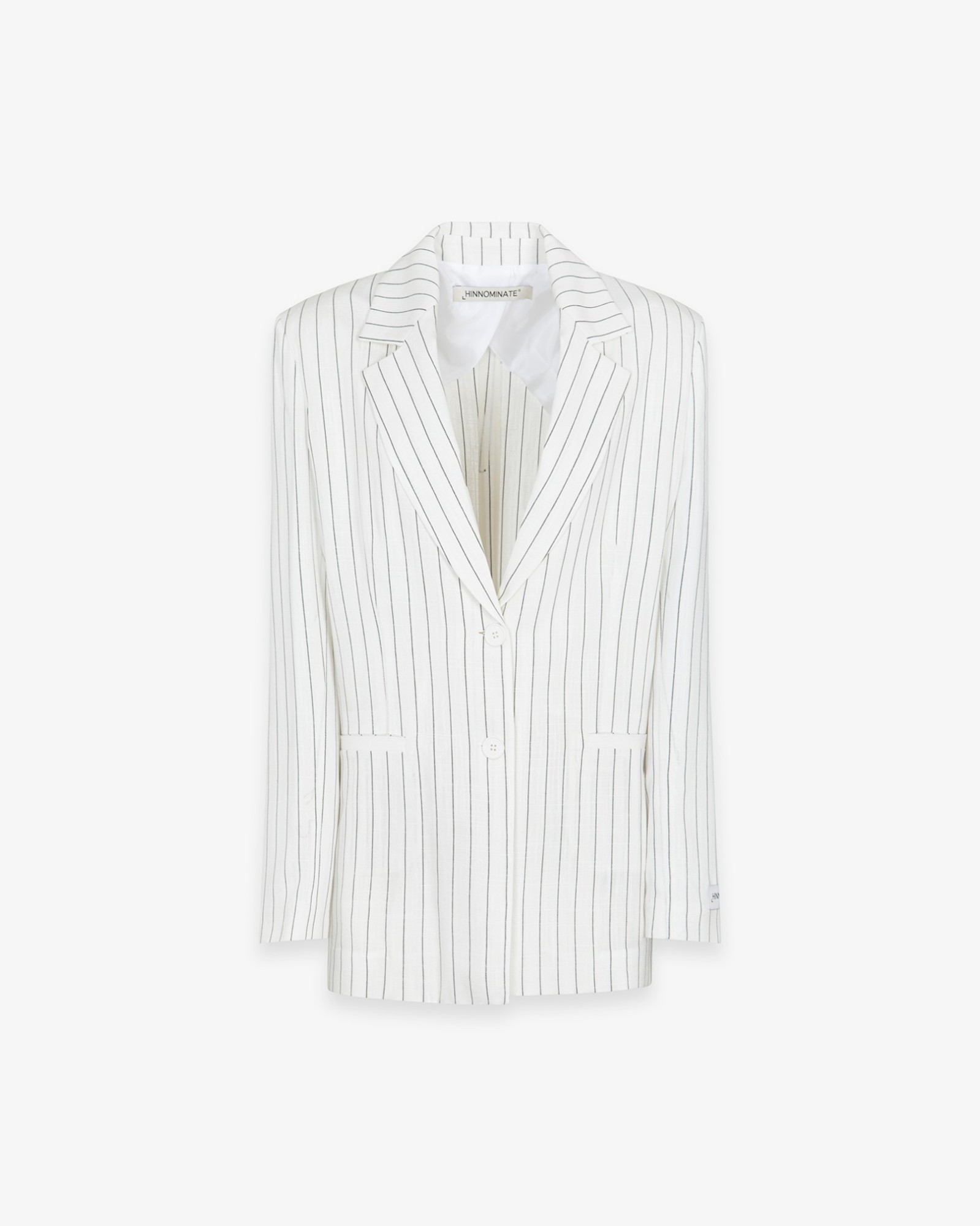 Giacca Monopetto In Lino Gessata • Bianco