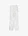 Pantalone In Lino Gessato Over Con Coulisse • Bianco