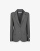 Picture of Single-breasted jacket with shoulder pads • Melange Grey