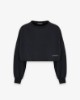 Picture of Old-Dyed Crew-Neck Sweatshirt with Raw Cut • Black