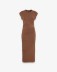 Picture of Long dress in two-way stretch with side gathering • Moka