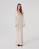 Immagine di Abito Lungo M/L A Trombetta In Maglia Traforata • Off White
