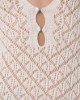 Immagine di Abito Lungo M/L A Trombetta In Maglia Traforata • Off White
