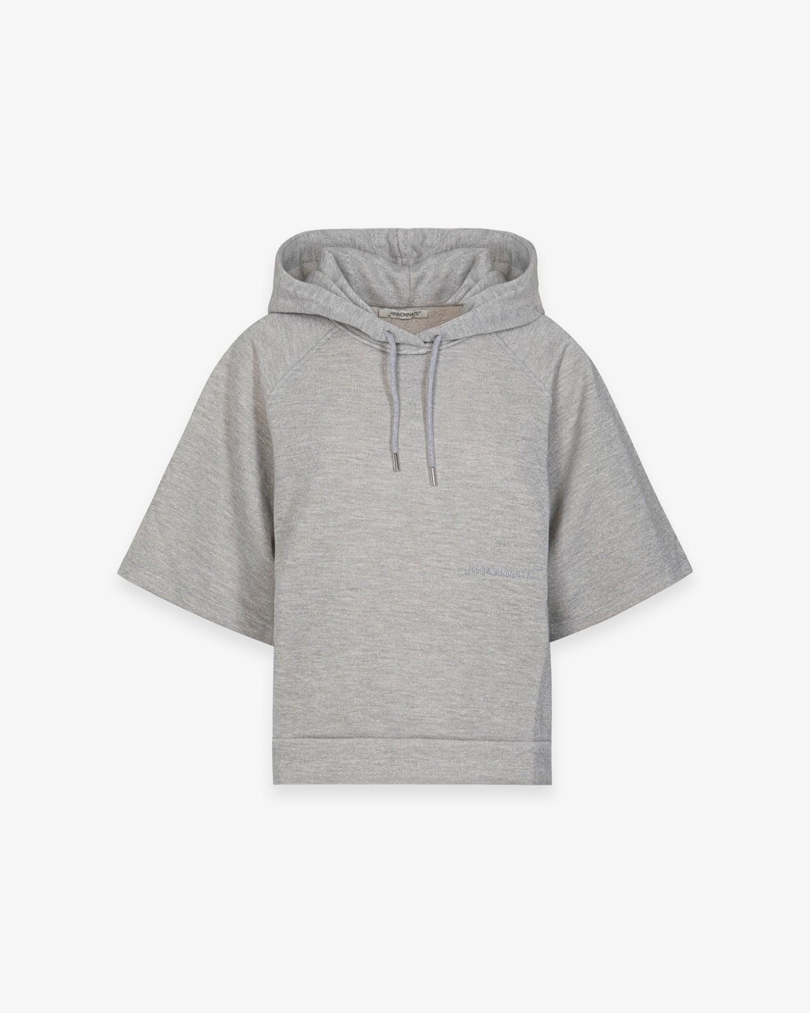 Immagine di Felpa Lurex Cappuccio A Mezza Manica • Grigio Melange Sbiancato