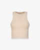 Immagine di Crop Top In Costina Con Scollo All'Americana • Beige