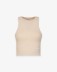 Picture of Ribbed Crop Top With Halter Neck • Beige