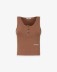 Picture of Ribbed Tank Crop Top With Buttons On The Front • Moka
