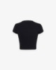 Immagine di Crop Top Mezza Manica In Costina • Nero