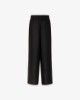 Picture of Wide Straight Linen Trousers • Black
