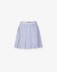 Picture of Short Pleated Striped Cotton Skirt with Elastic Waistband and Logo • Sky blue