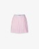 Picture of Short Pleated Striped Cotton Skirt with Elastic Waistband and Logo • Nude