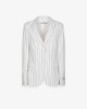 Picture of Double-breasted pinstriped jacket with shoulder pads • Off White