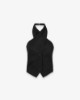 Picture of Linen Top With Cross Neck • Black