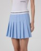 Immagine di Gonna Corta A Pieghe Con Cinto Logato • Azzurro Pastello