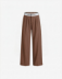Picture of Straight-leg trousers with pleats and logo belt • Moka