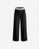 Picture of Straight-leg trousers with pleats and logo belt • Black