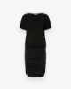 Immagine di Abito Corto Mezza Manica In Bielastico Con Sbuffo In Vita • Nero