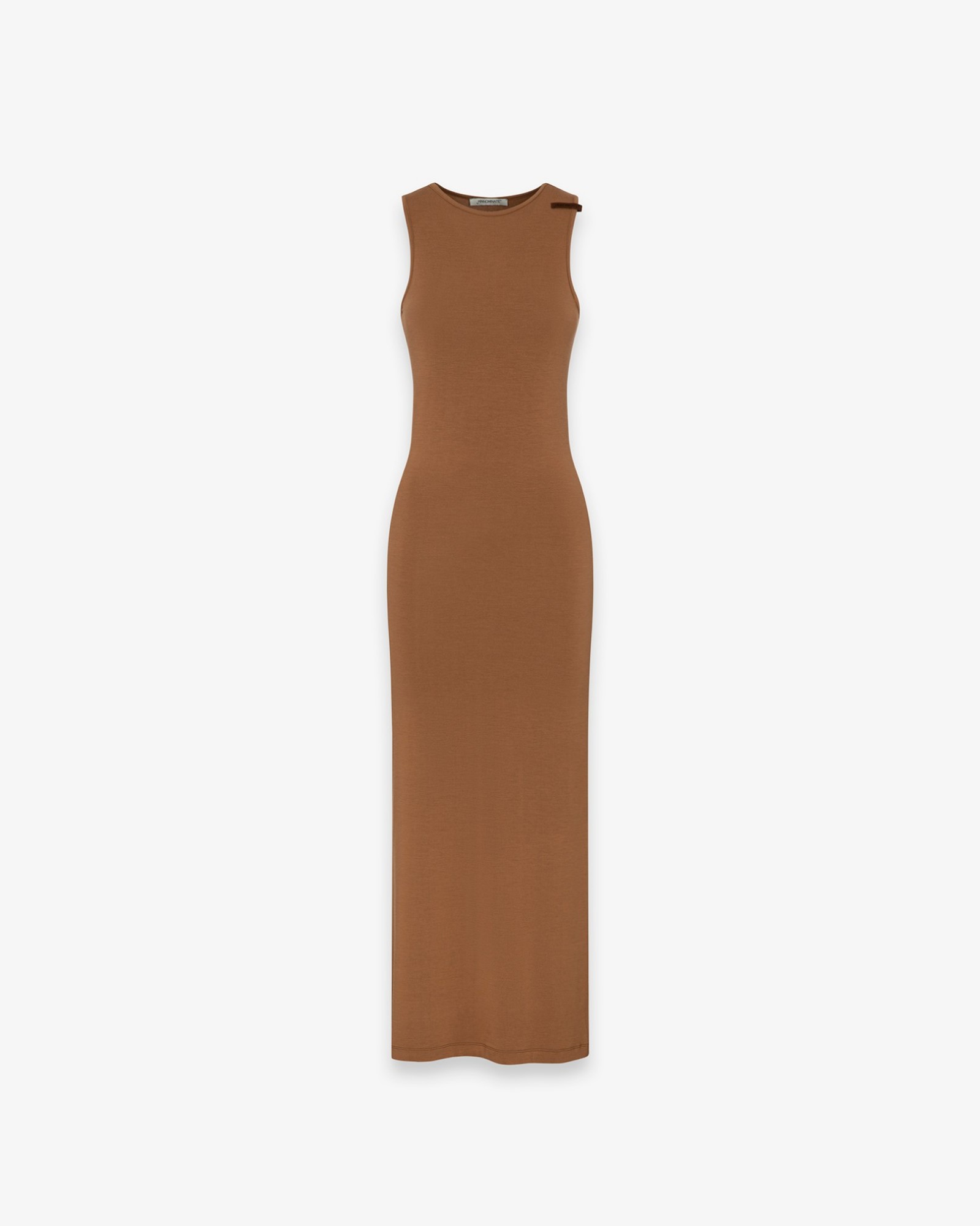 Picture of Long Sleeveless Viscose Dress • Moka