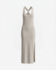 Picture of Viscose Midi Dress with Crossover Back • Beige