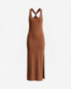 Picture of Viscose Midi Dress with Crossover Back • Moka