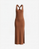Picture of Viscose Midi Dress with Crossover Back • Moka