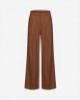 Picture of Palazzo Pants with Pleats in Linen • Moka