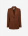 Picture of Single-Breasted Pinstriped Linen Jacket • Moka